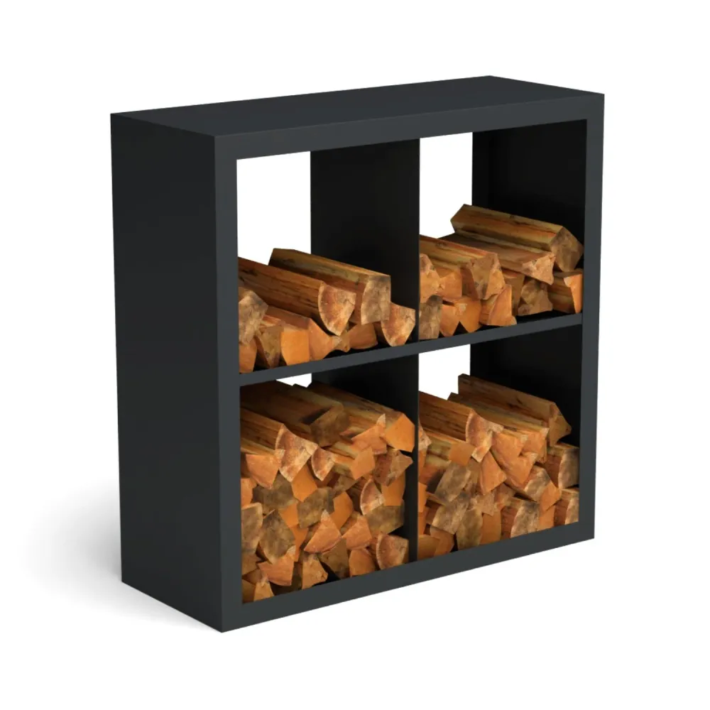 Stalen houtopslag met 4 vakken 100x38,5x100 cm