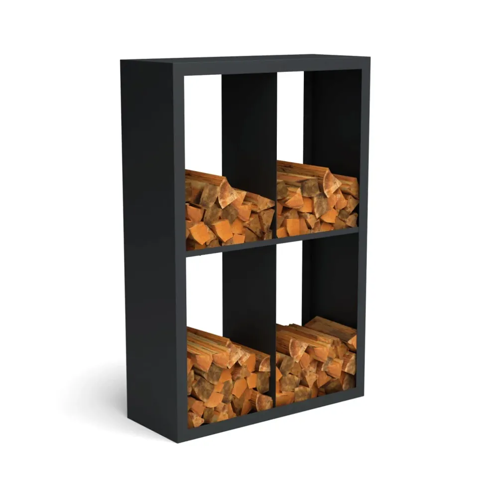 Stalen houtopslag met 4 vakken 100x38,5x150 cm