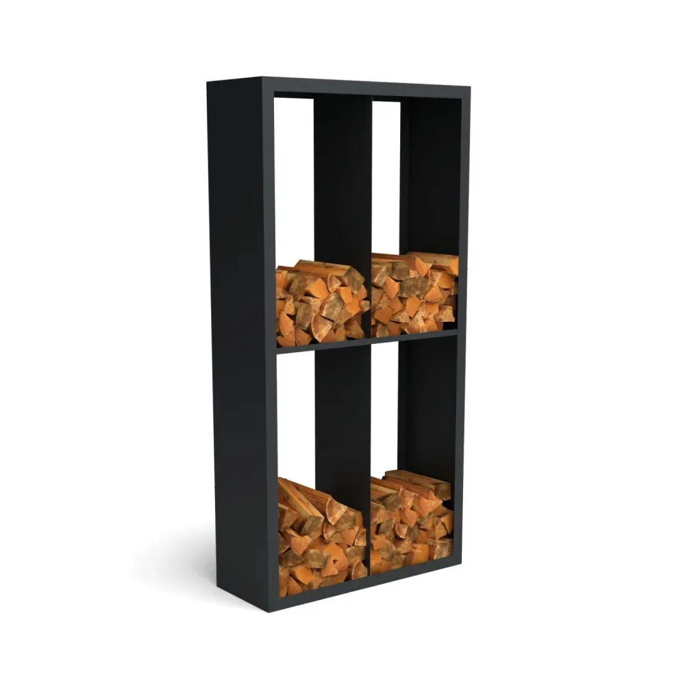 Stalen houtopslag met 4 vakken 100x38,5x200 cm