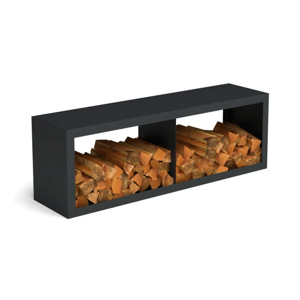 Stalen houtopslag met 2 vakken 150x38,5x50 cm