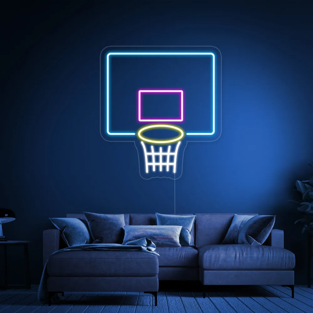 Basketbal LED neon bord, Basketbal LED bord, Basketbal neon decor