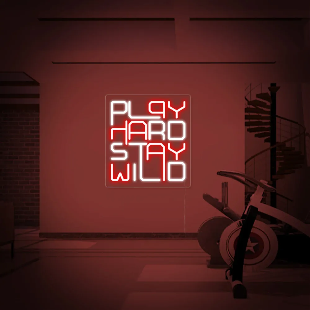 "Play Hard Stay Wild" Neon Verlichting HAPPYNEON8