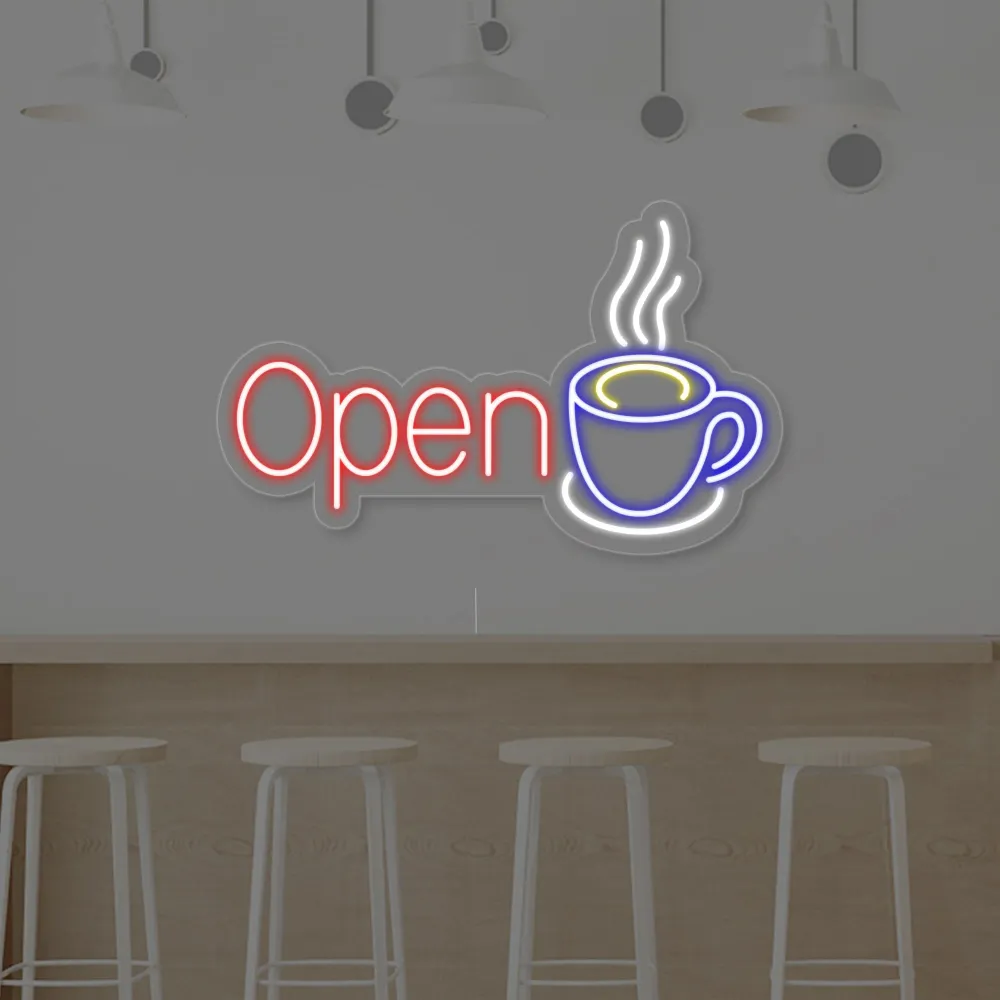 "Open, Koffiekop" Neon Verlichting