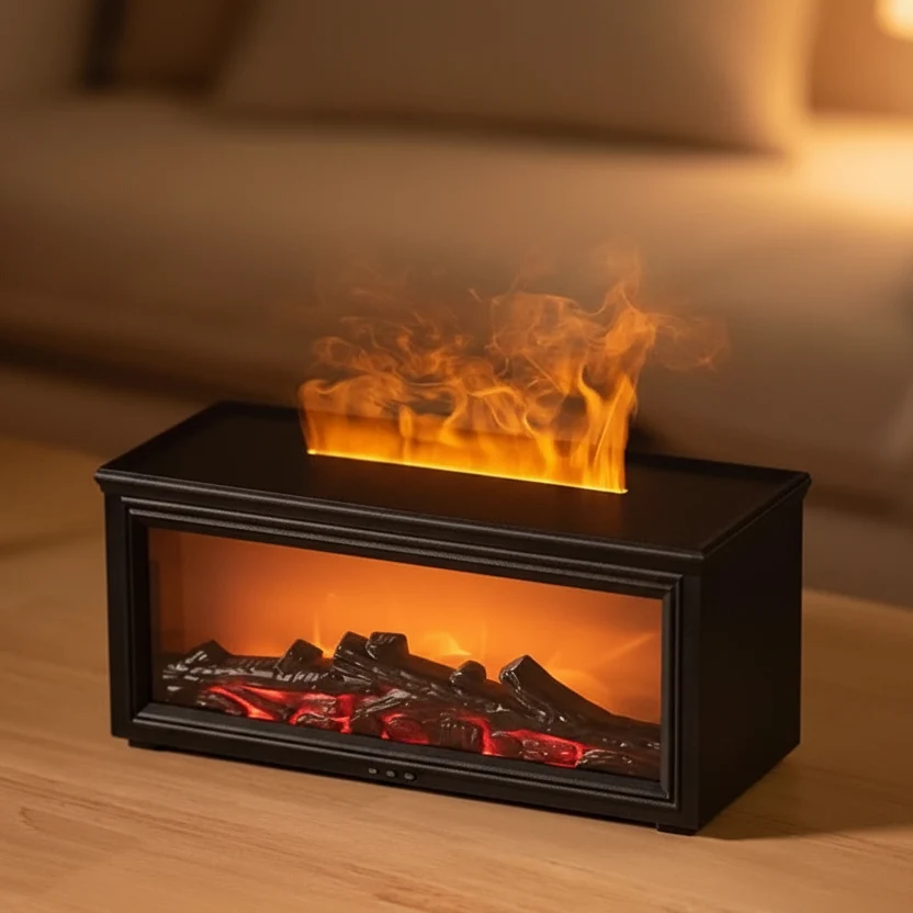 FlameAura – Aromatherapie vuurplaats diffuser met 7 kleuren Cozey Maison