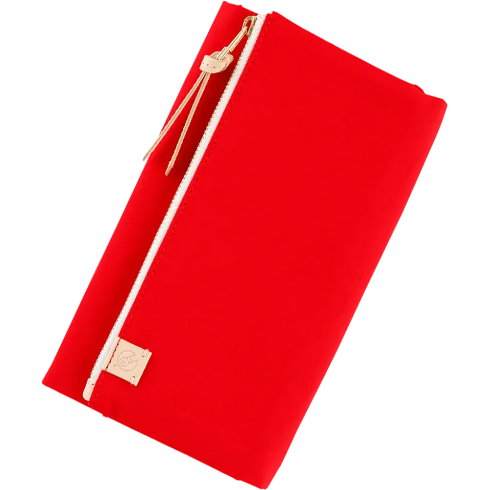Hobonichi Weeks Cover - Tragen: Rood - Tall & Slim - Zipper Closure