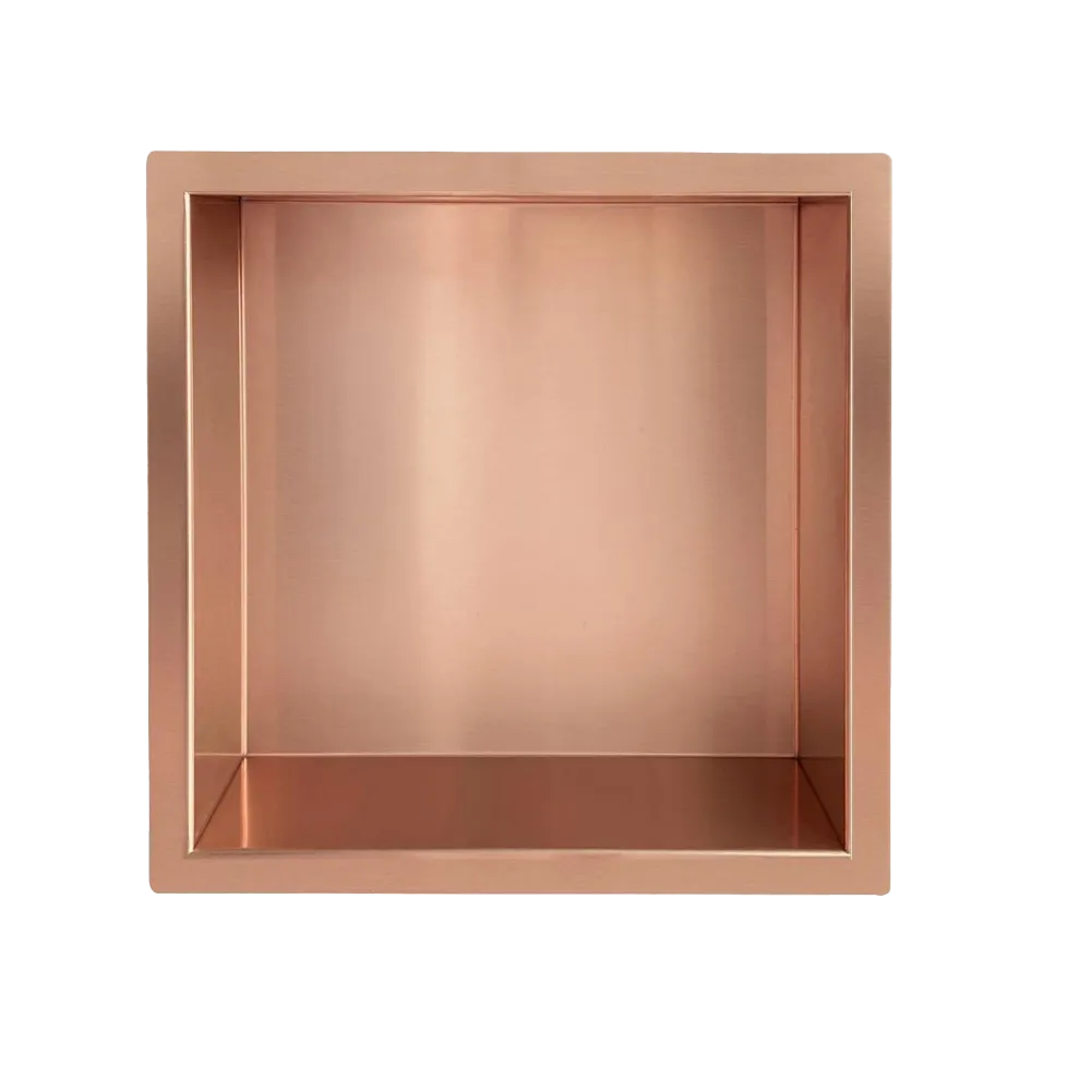 Dolphin | Demis | Inbouw Wandnis | Geborsteld Brons Koper | 30x30x7cm