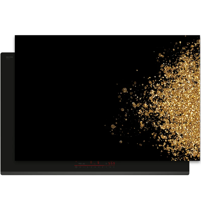 Inductiebeschermer - Black & Gold - Gouden sprankels Inductie Maatje