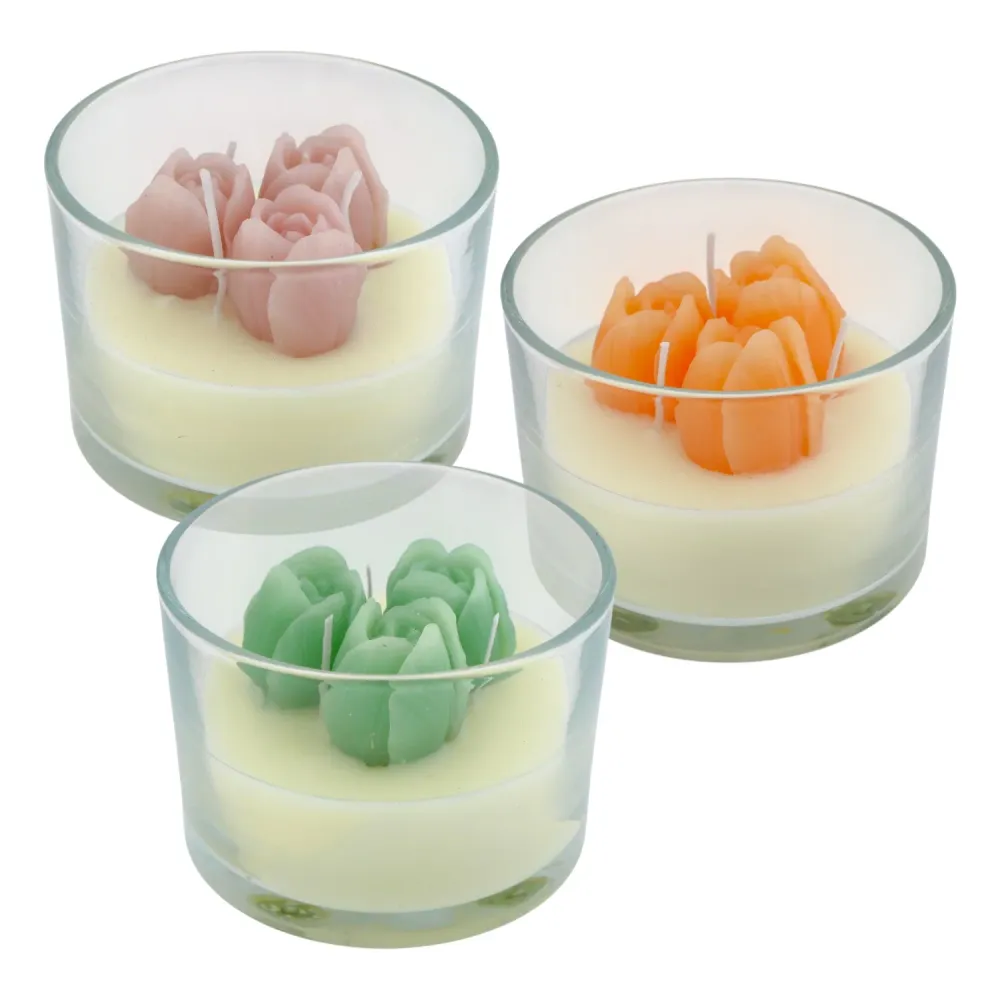 Kaars Tulips L Ass 3