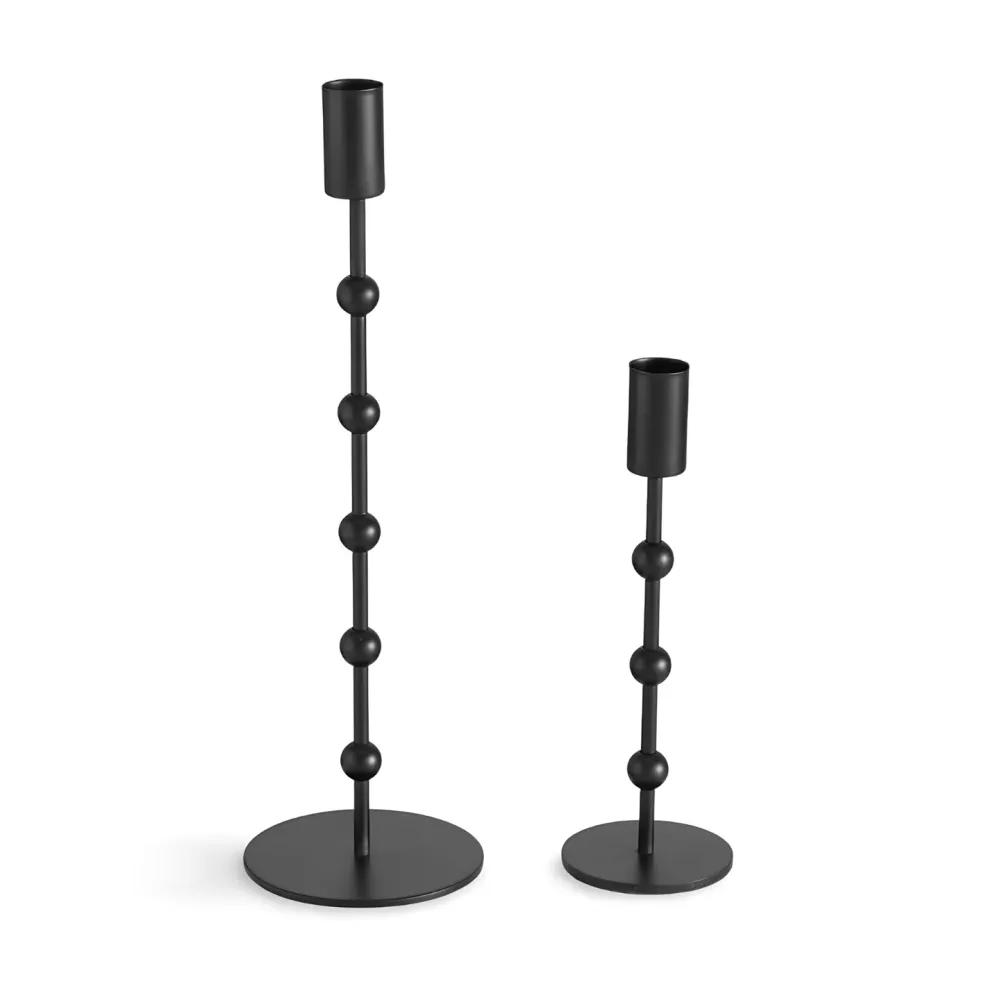 Design Kandelaar Zwart - Set 2 Boltze