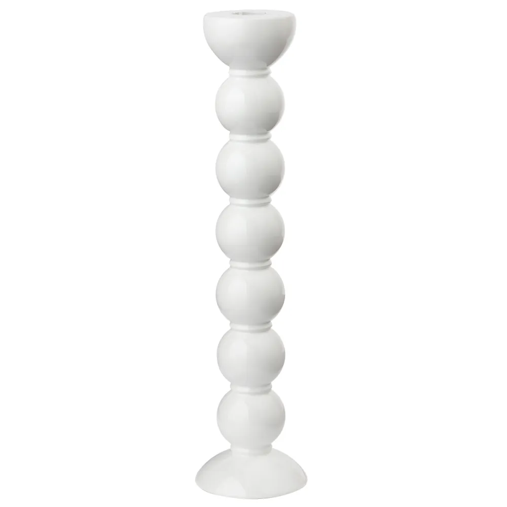 Extra hoge witte kloskandelaar - 33 cm