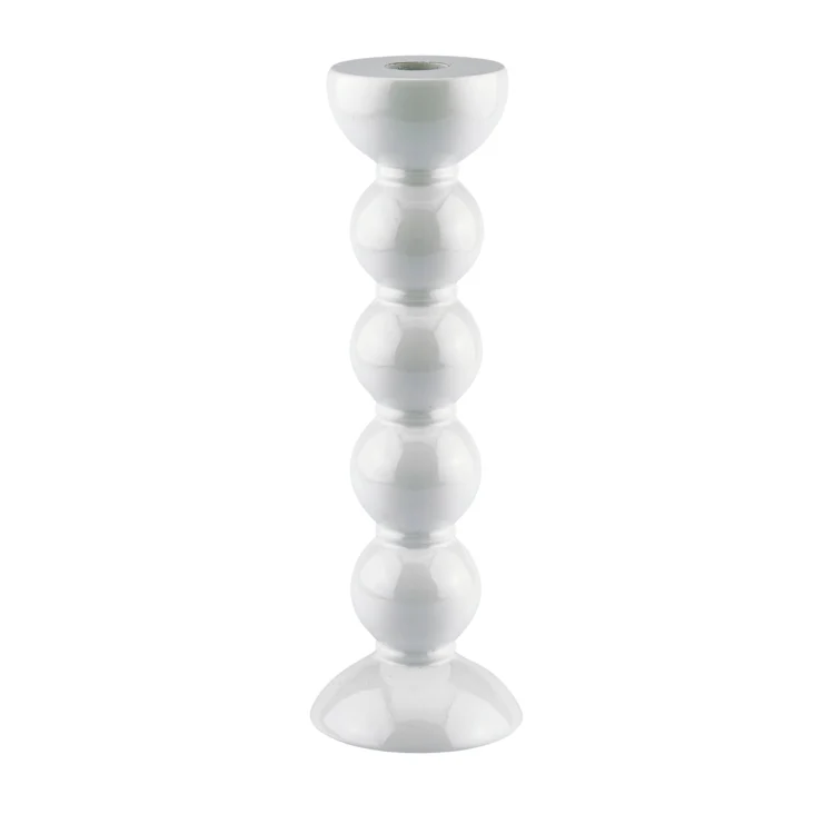 Hoge witte kloskandelaar - 24 cm