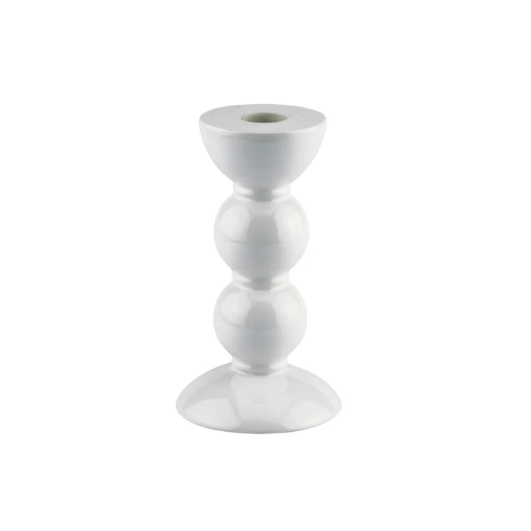 Middelgrote witte kloskandelaar - 14 cm