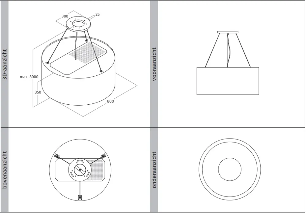 Wave 2620.200 CIRCO lamp 80cm - RVS - LEDDISC