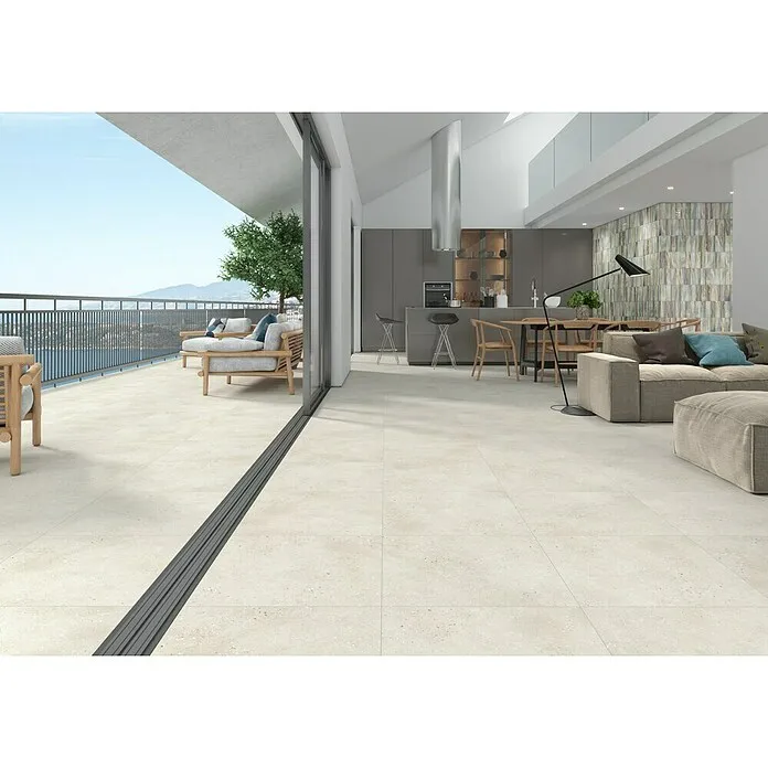 Decocer Cinca Keramische tegel Retro bone white - 60 x 60 cm, Wit