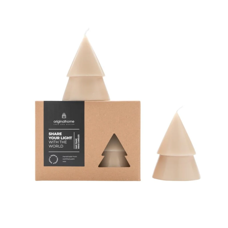original home - kerstboom kaars - beige - m