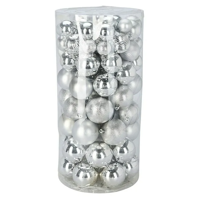 Kerstballen - Zilver, Polystyreen, 100 st.