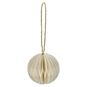 Kerststuk - Diameter: 6 cm, Bruin/Grijs/Wit