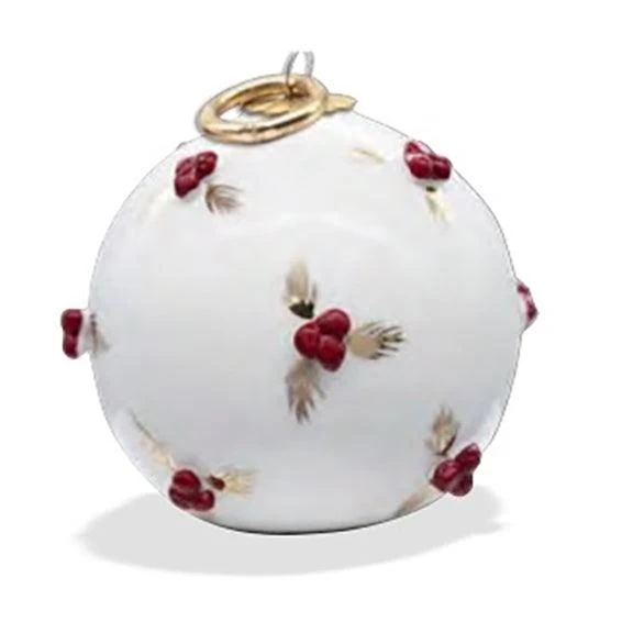 Sbordone kerstbal opgehangen aan een draad D. 10 cm porseleinen gouden decoratie PL10RO