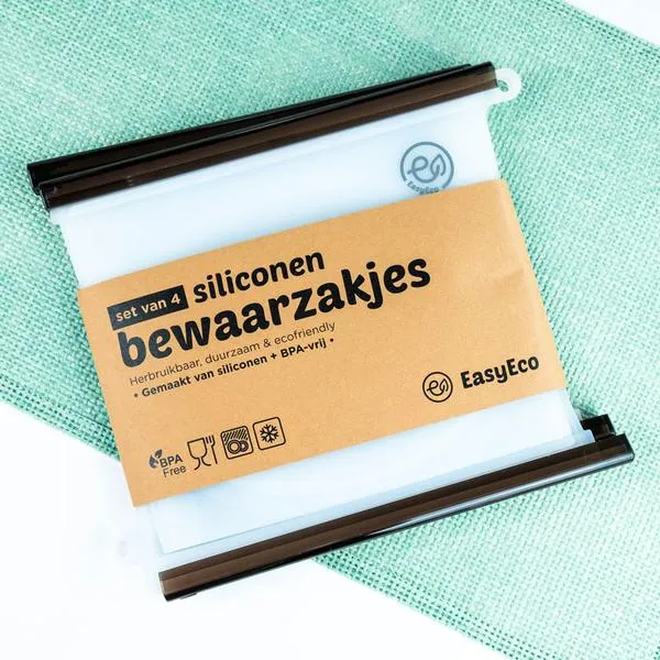 Herbruikbare siliconen bewaarzakjes Easy Eco