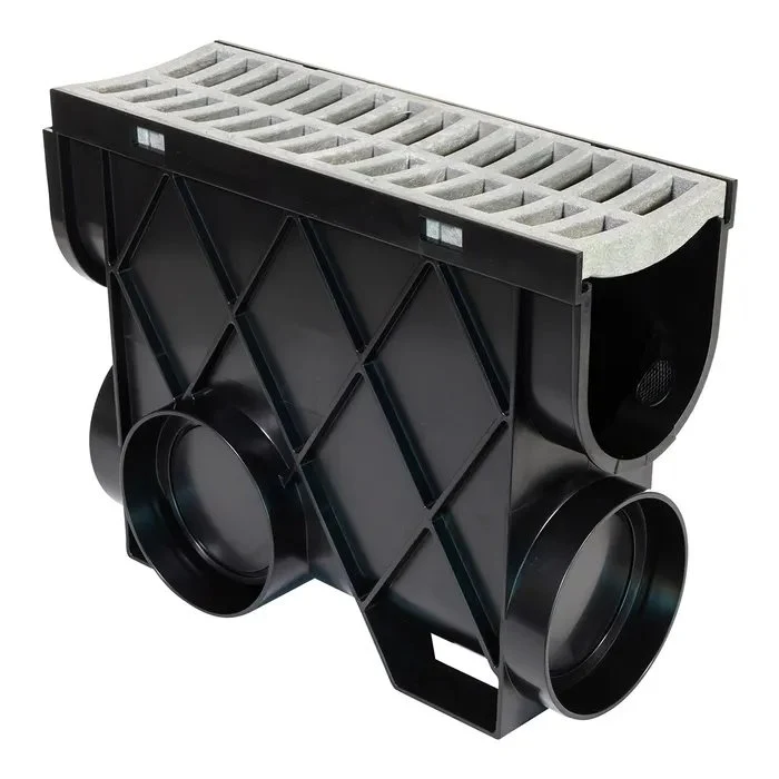 Rain Bird - DCDPIT5G 5" Deep Channel Drain Pit, Asgrijs Grate met Koolstoffilter | Geurvrij