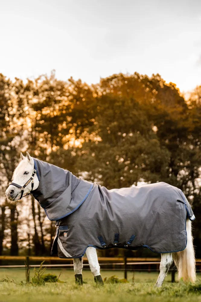 Rhino Hexstop Plus Vari-Layer Turnout Rug, 250g Grey/ Indigo Dark blauw 165