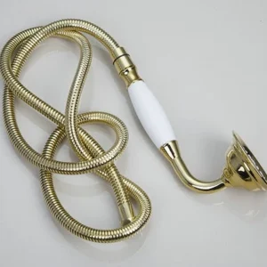Goudkleurige doucheslang met handdouche