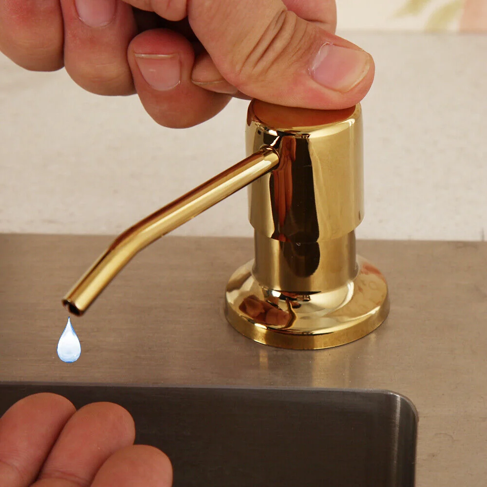 Goudkleurige inbouw zeeppomp