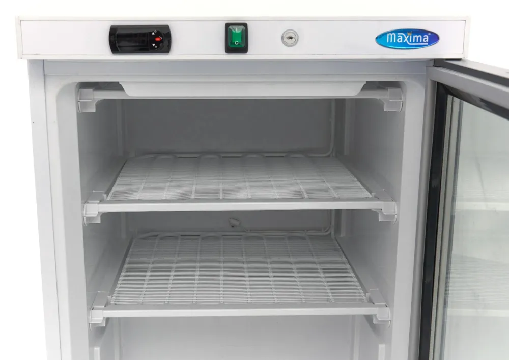 Vrieskast - 200 L - Wit - met Glazen Deur - MAXIMA