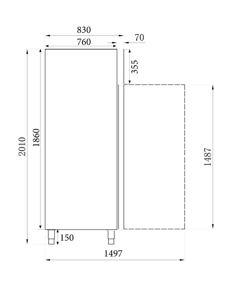 KOELKAST RVS 1 DEUR - COMBISTEEL