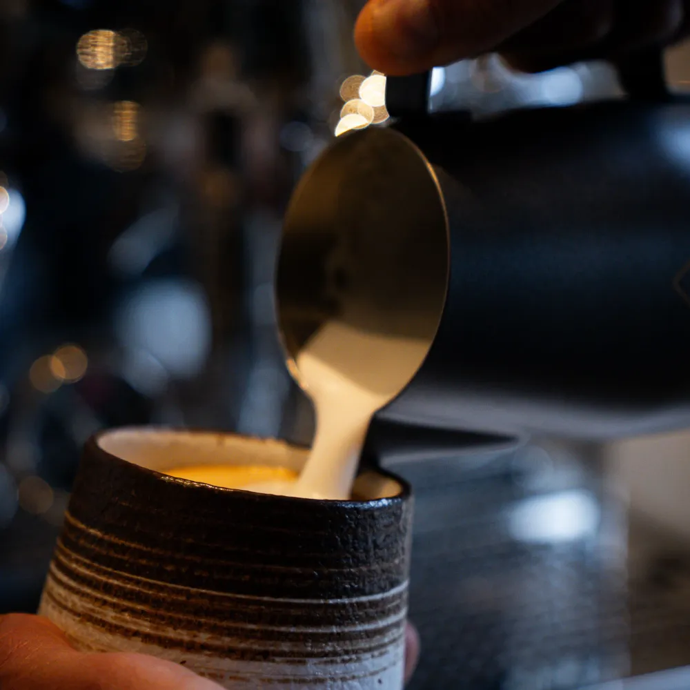Americano cappuccino mok - 130ml - Wit/bruin