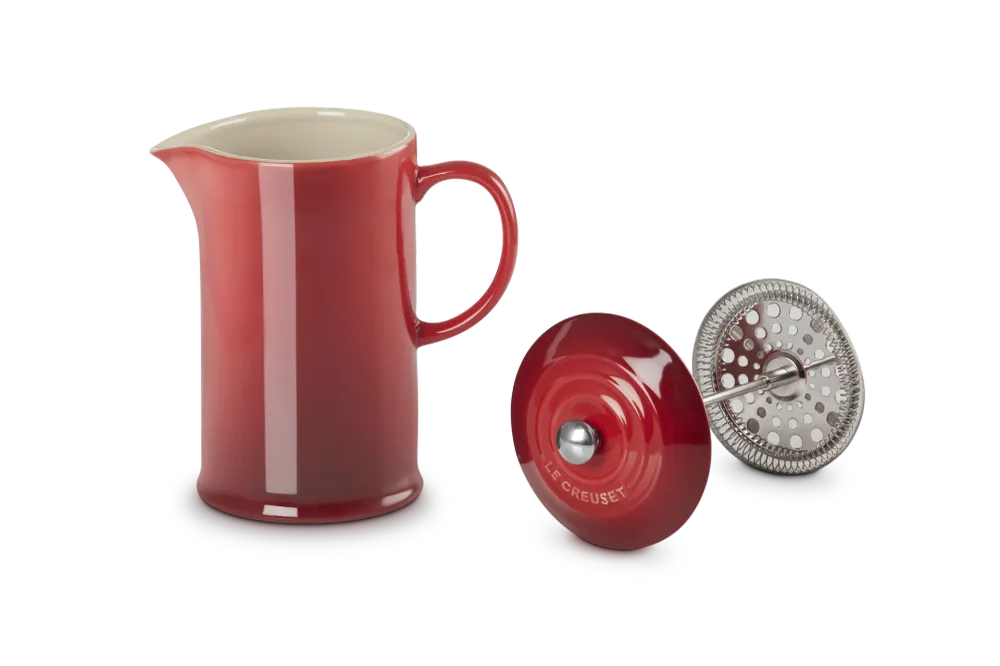Le Creuset Koffiepot met pers 'Kersenrood' 22cm / 1L