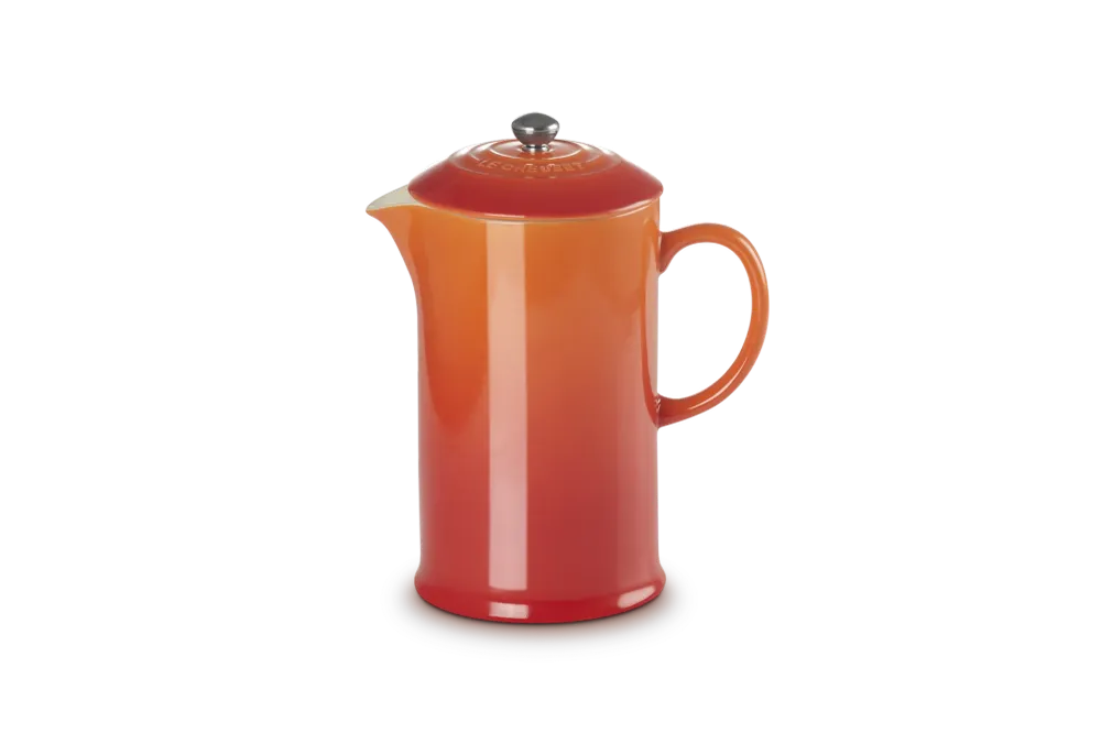 Le Creuset Koffiepot met pers 'Oranjerood' 22cm / 1L