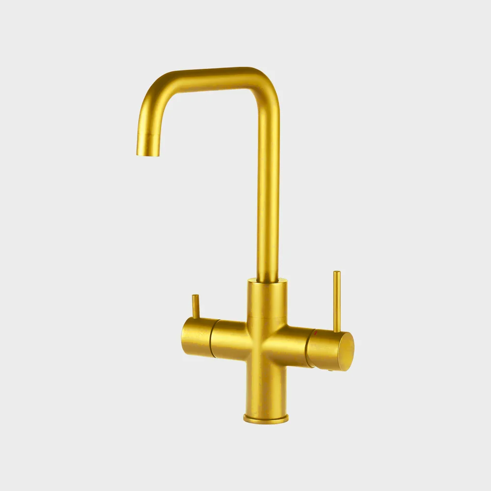 Unito Ace Boil Goud pvd U-uitloop kokendwaterkraan – exclusief design, direct kokend water voor elke keuken. Unito-Ace