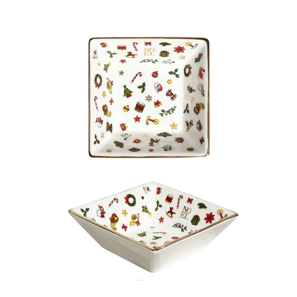 Taitù vierkante kom Noel Oro Collection Fine Bone China 12-4-14