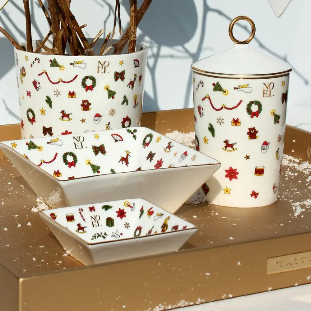 Taitù vierkante kom Noel Oro Collection Fine Bone China 12-4-12