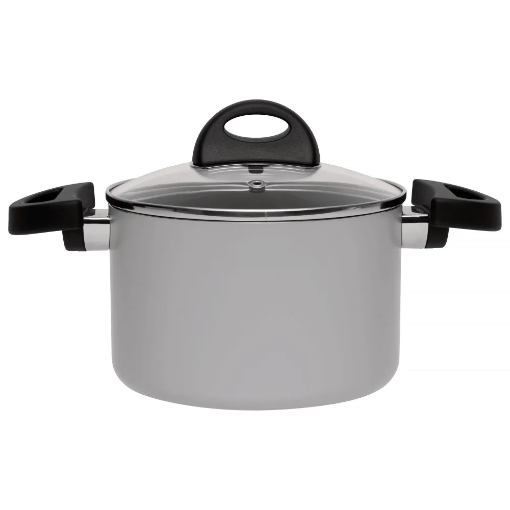 Kookpot met deksel grijs 16 cm