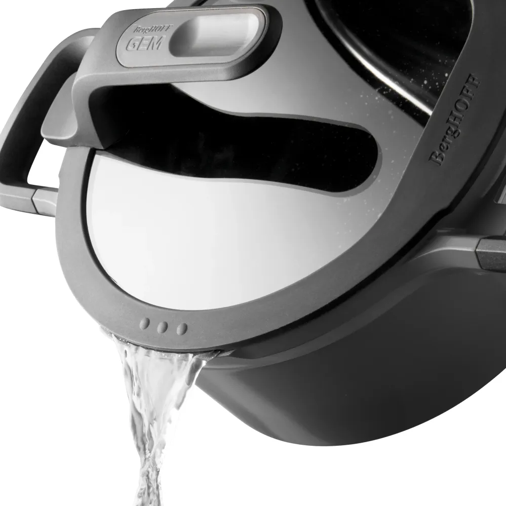 Kookpot met deksel en hittebestendig handvat grijs 16cm