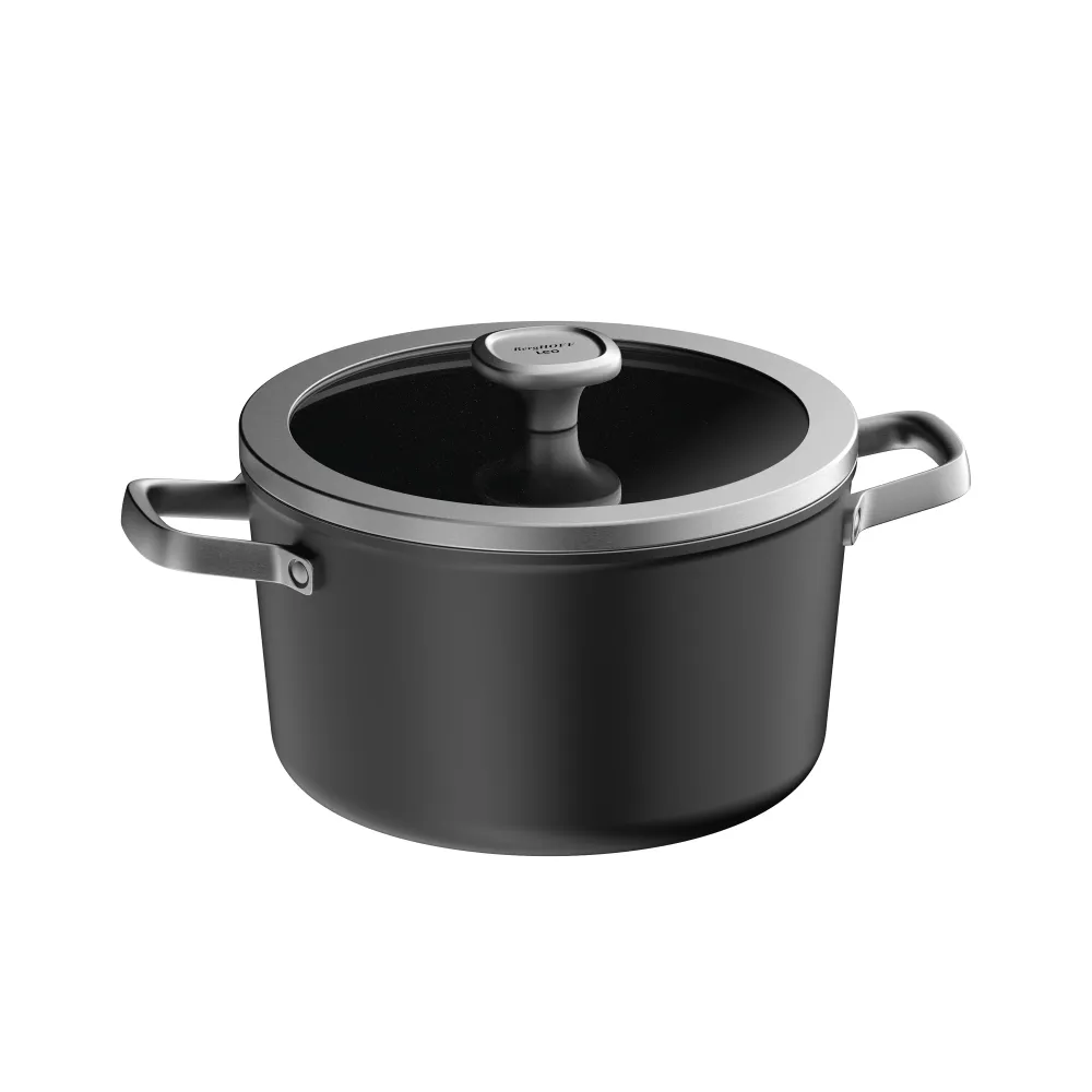 LEO Kookpot antikleef met deksel Graphite - Ø 24x14cm