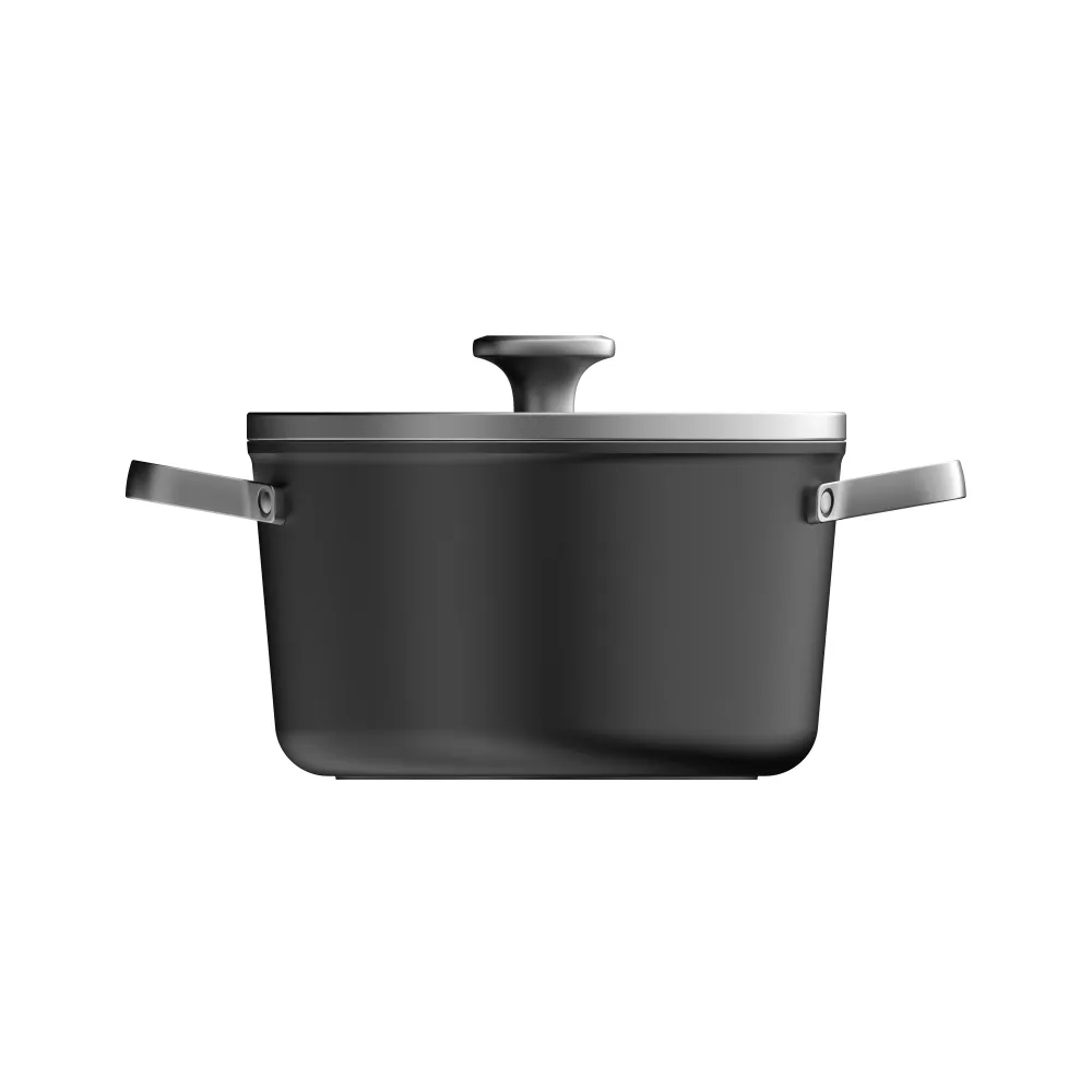 LEO Kookpot antikleef met deksel Graphite - Ø 24x14cm