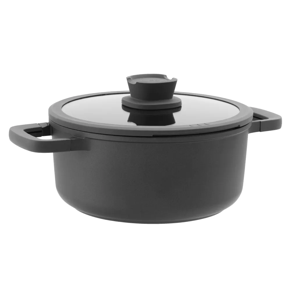 LEO Kookpot antikleef met deksel Stone+ - Ø 24x11cm