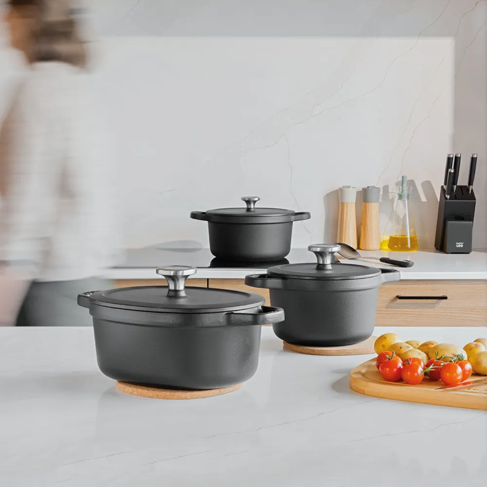 LEO Kookpot met deksel Graphite Cast iron - Ø 20cm