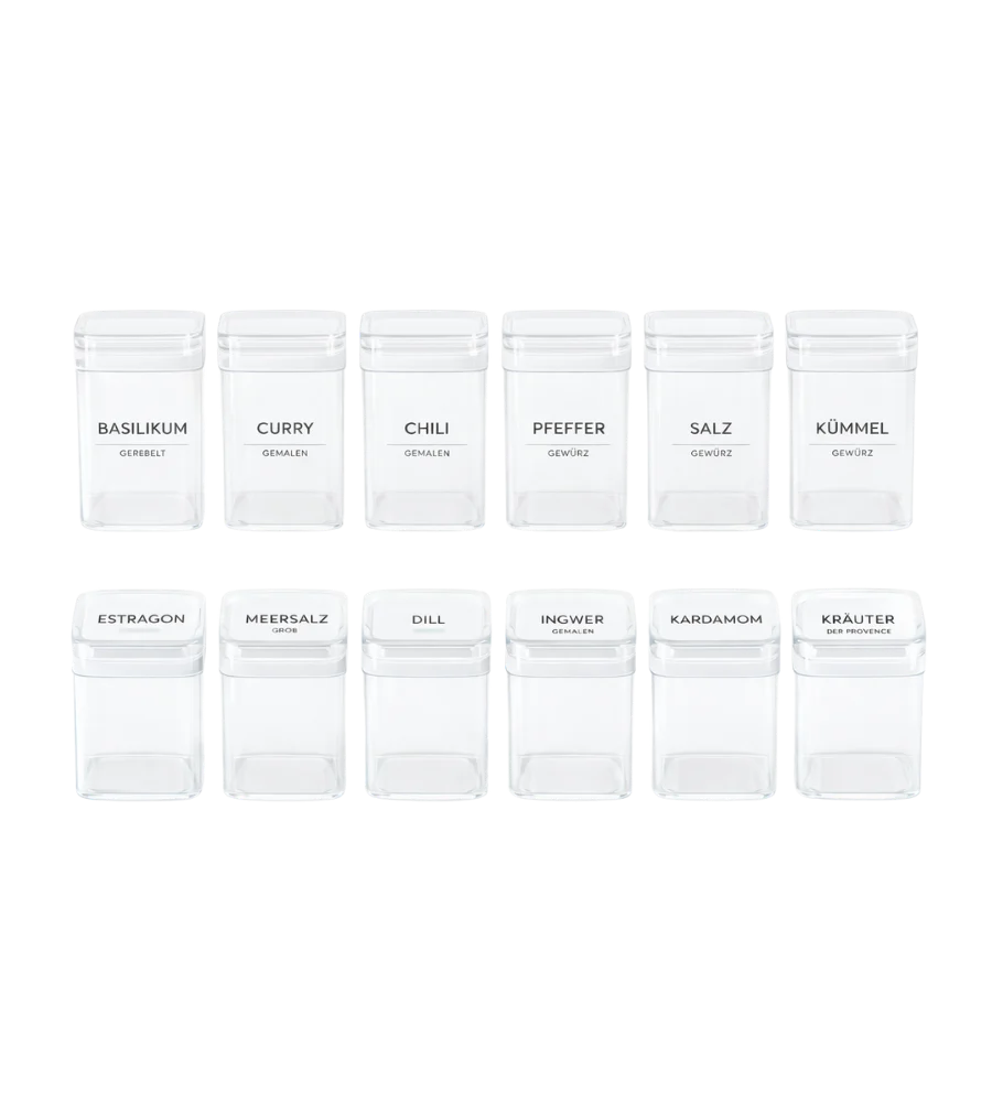 Kruidenpotjes ECKIG Minimal - Set van 12 stuks