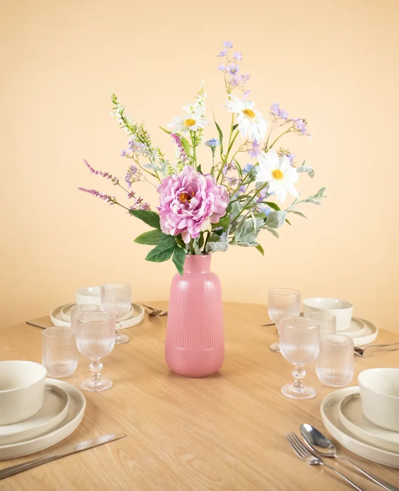 Zijden kunstbloemen boeket Misty Minthe