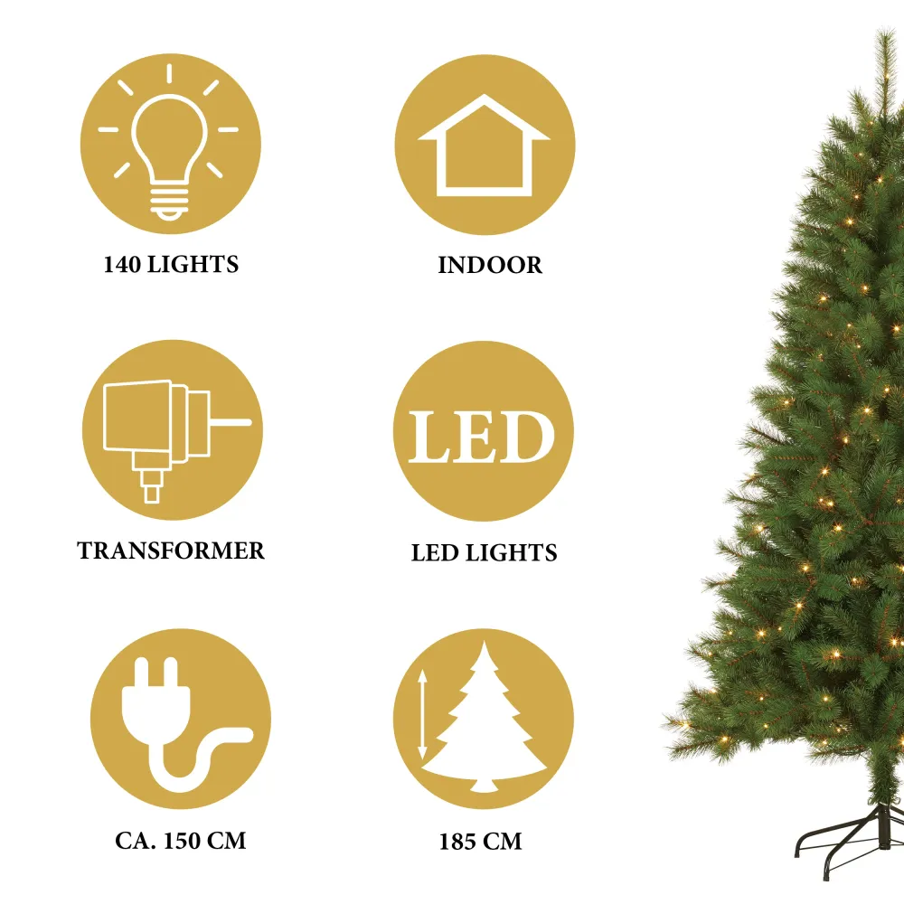 Xmas Tree Led Green 140L Grundig