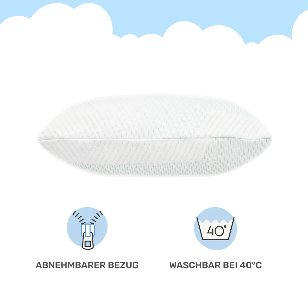 Ergonomisch kussen SnuzzleCloud, 40x40x16 cm, 2 stuks, wit