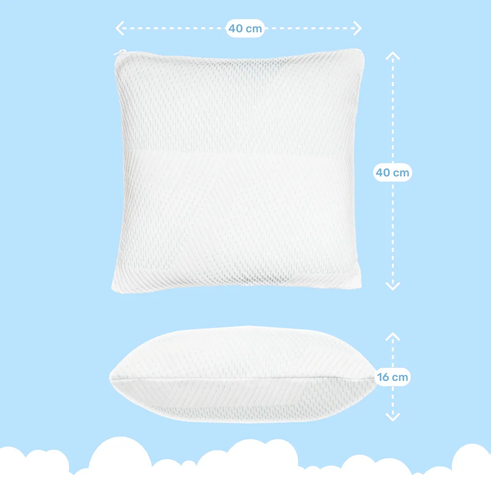 Ergonomisch kussen SnuzzleCloud, 40x40x16 cm, 2 stuks, wit
