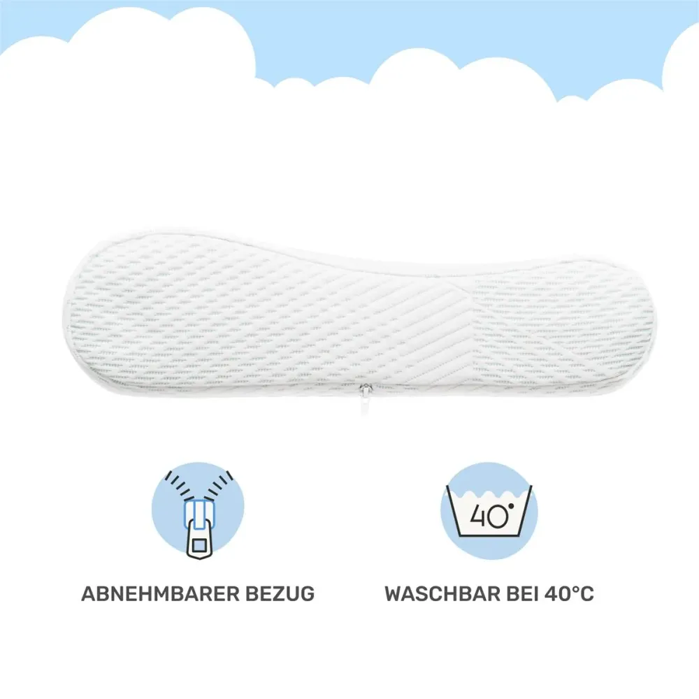 Ergonomisch kussen SnuzzleCloud, 60x40x9/11 cm, wit