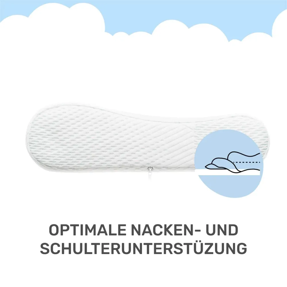 Ergonomisch kussen SnuzzleCloud, 60x40x9/11 cm, wit