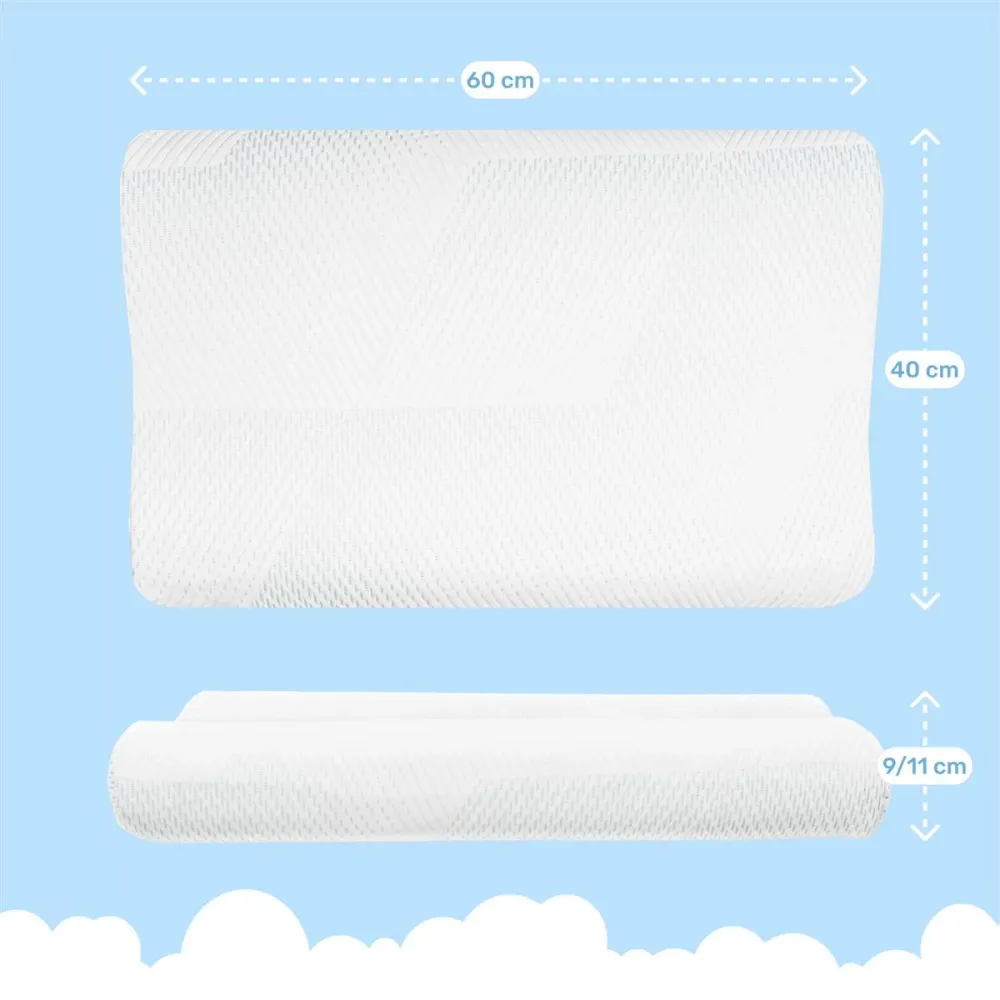 Ergonomisch kussen SnuzzleCloud, 60x40x9/11 cm, wit