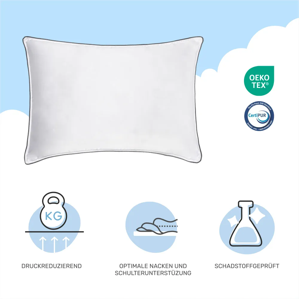 hoogte verstelbaar kussen CozyCloud, 65 x 45cm
